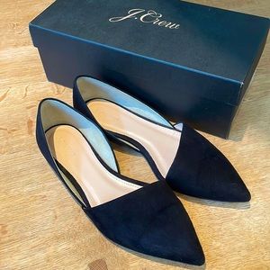 J.Crew Sloan black suede d’orsay flats 7M like new condition